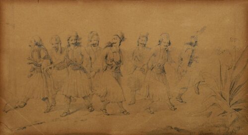 Dancing Men Wearing the Foustanella - Vryzakis Theodoros