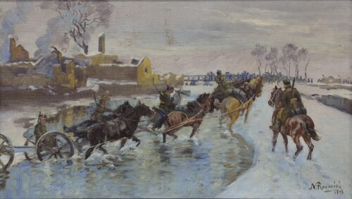 Artillery Crossing the Haliacmon River - Ferekidis Nikolaos