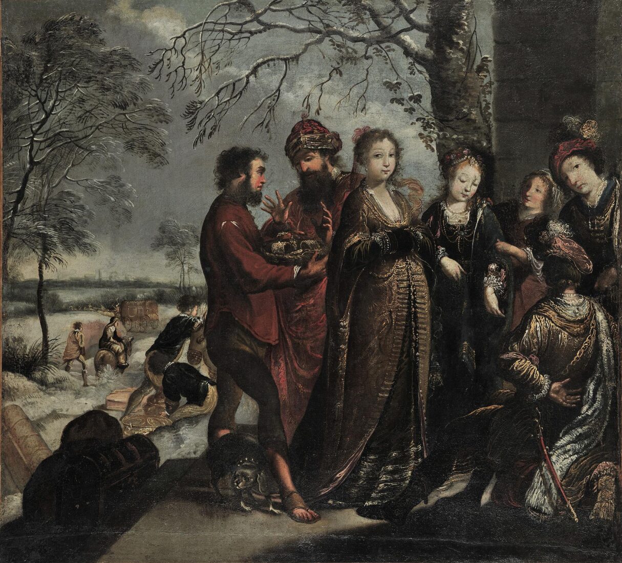 Abraham’s Servant offering Gifts to Rebecca’s Family - Vignon Claude and workshop(?)