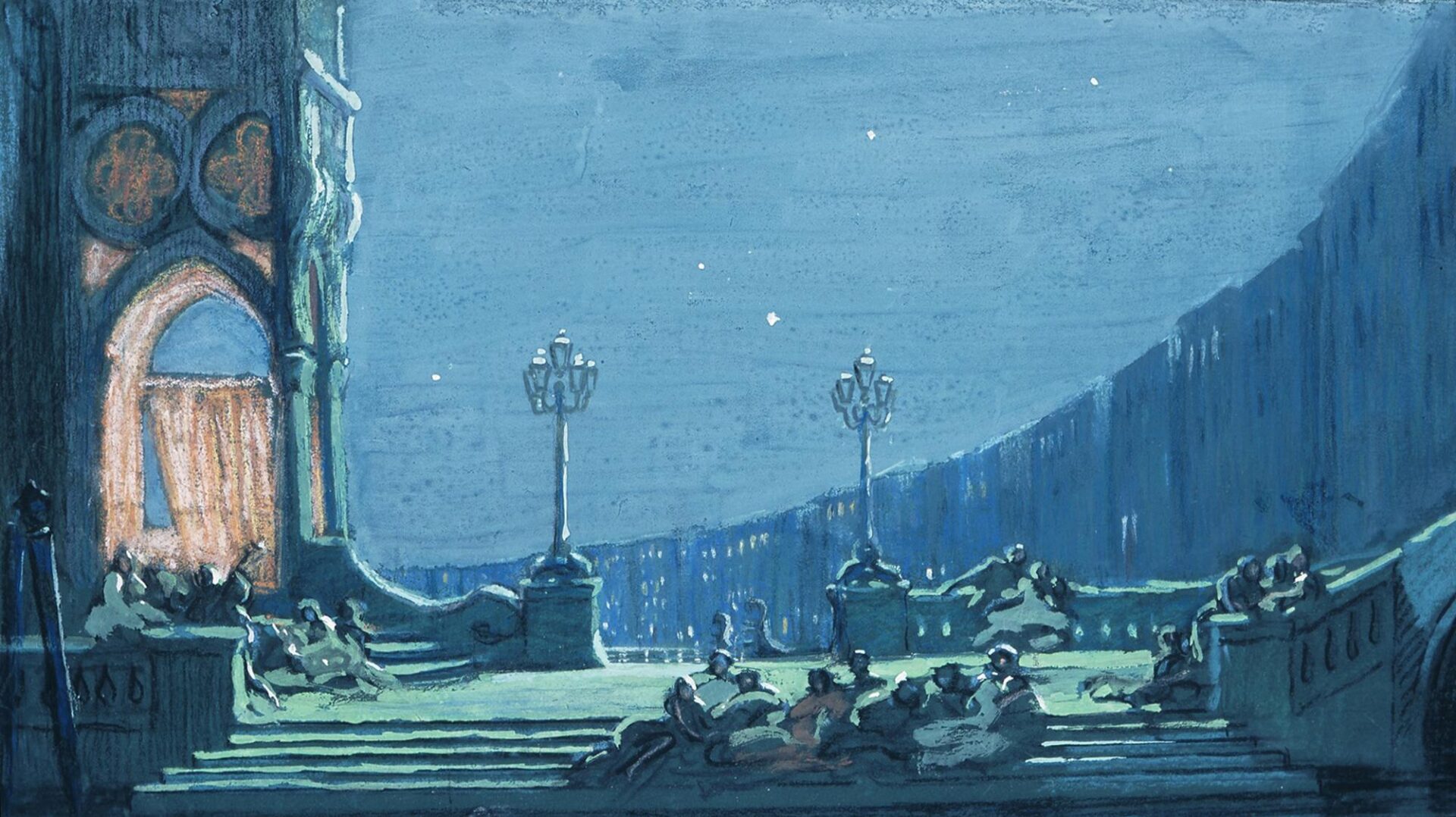 “Γέφυρα της Βενετίας με θέα το Canal Grande”, για την 4η πράξη της όπερας του Jacques Offenbach “Παραμύθια του Χόφμαν” - Αραβαντινός Πάνος