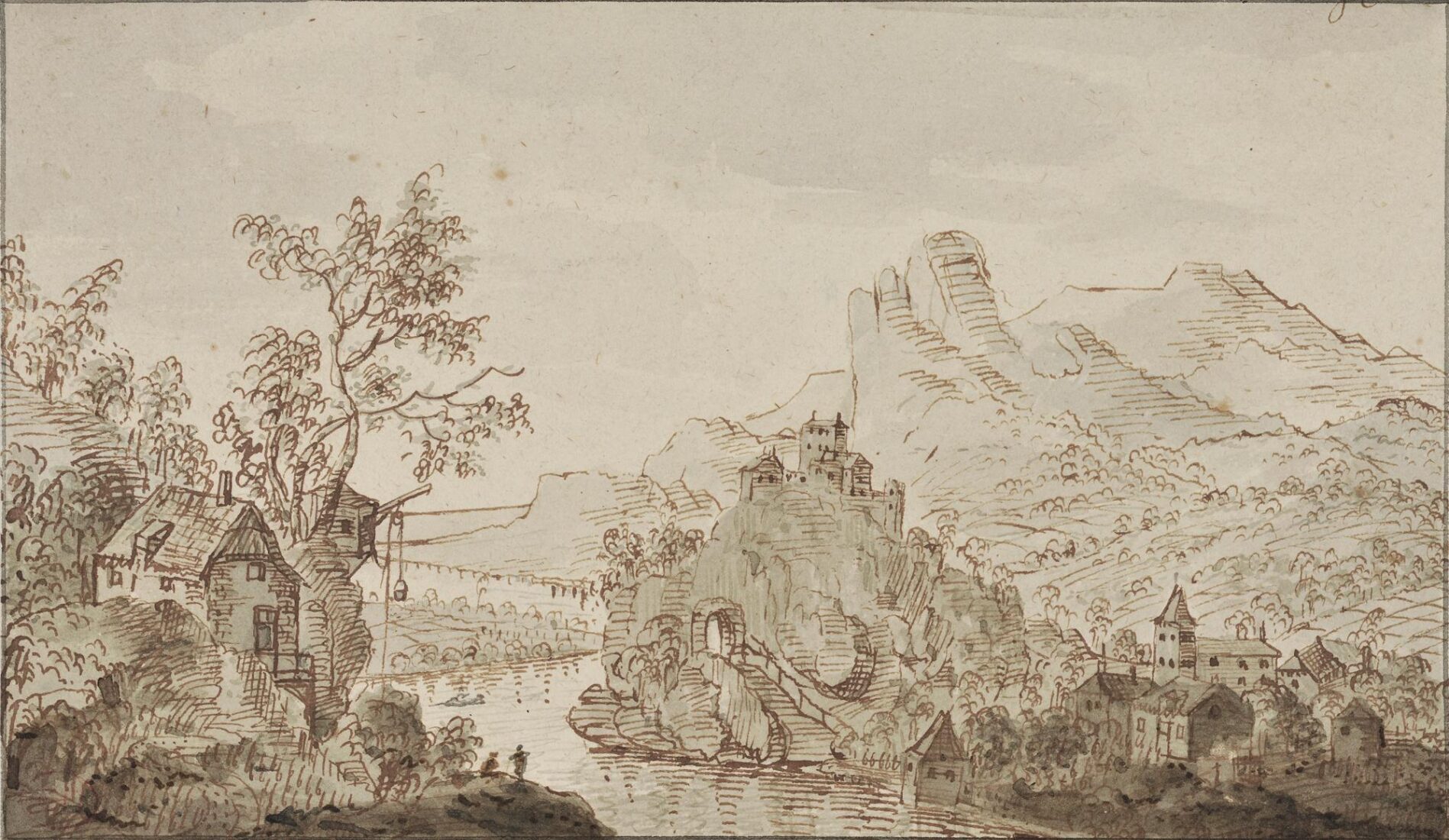 Landscape on the Rhine - Griffier Jan