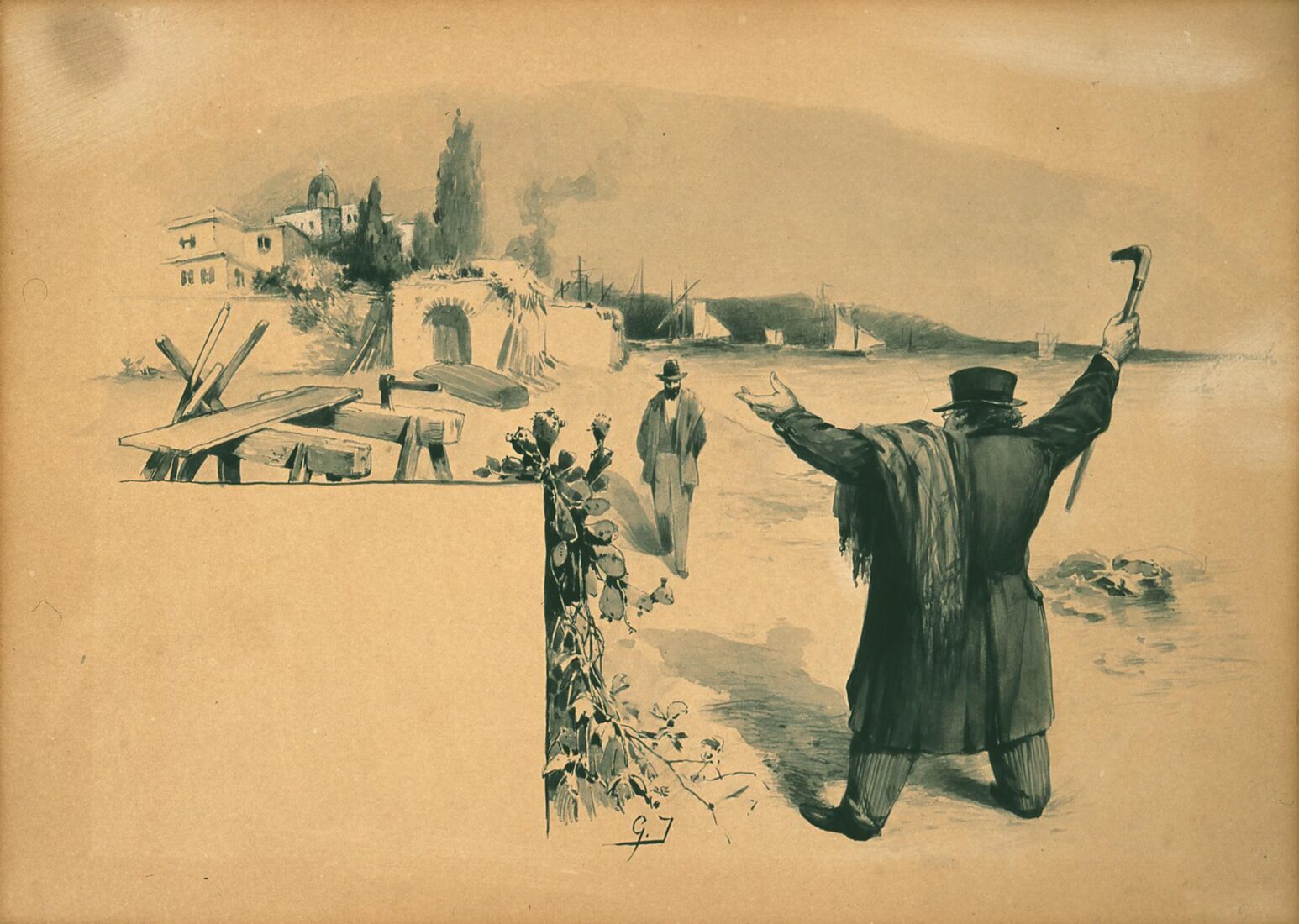 Professor Plateas Saluting Magistrate Liakos who Saved his Life - Iakovidis Georgios