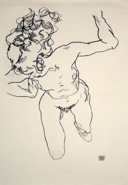 Recling female nude - Schiele Egon
