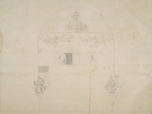 Μακέτα για την αγιογράφηση της δυτικής πλευράς του τρούλου του Αγίου Βασιλείου - Αρτέμης Κωνσταντίνος
