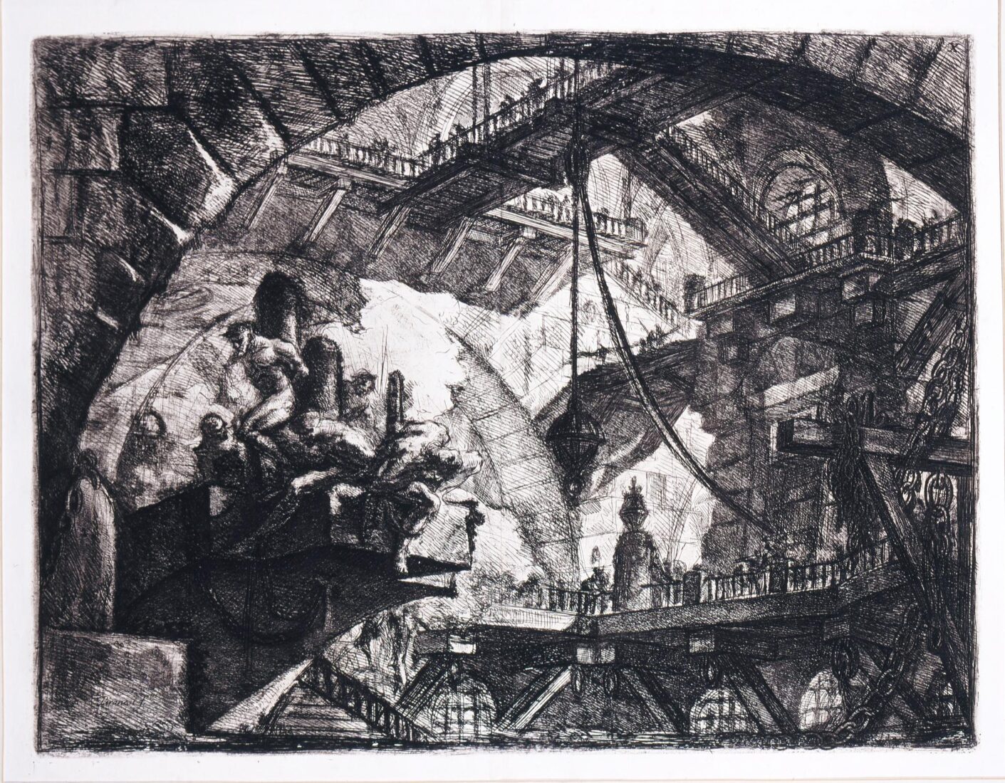 Prisoners on a projecting platform, from the series “Prisons of the Imagination” - Piranesi Giambattista