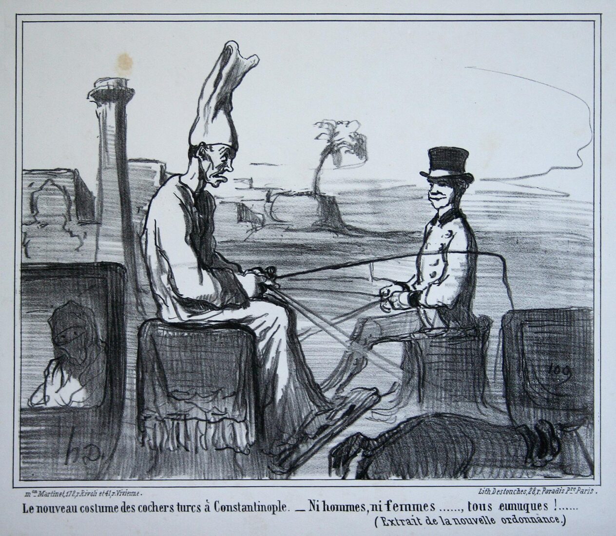 “The new coachmen suit in Constantinople. Neither men nor women…all eunuchs” - Daumier Honore