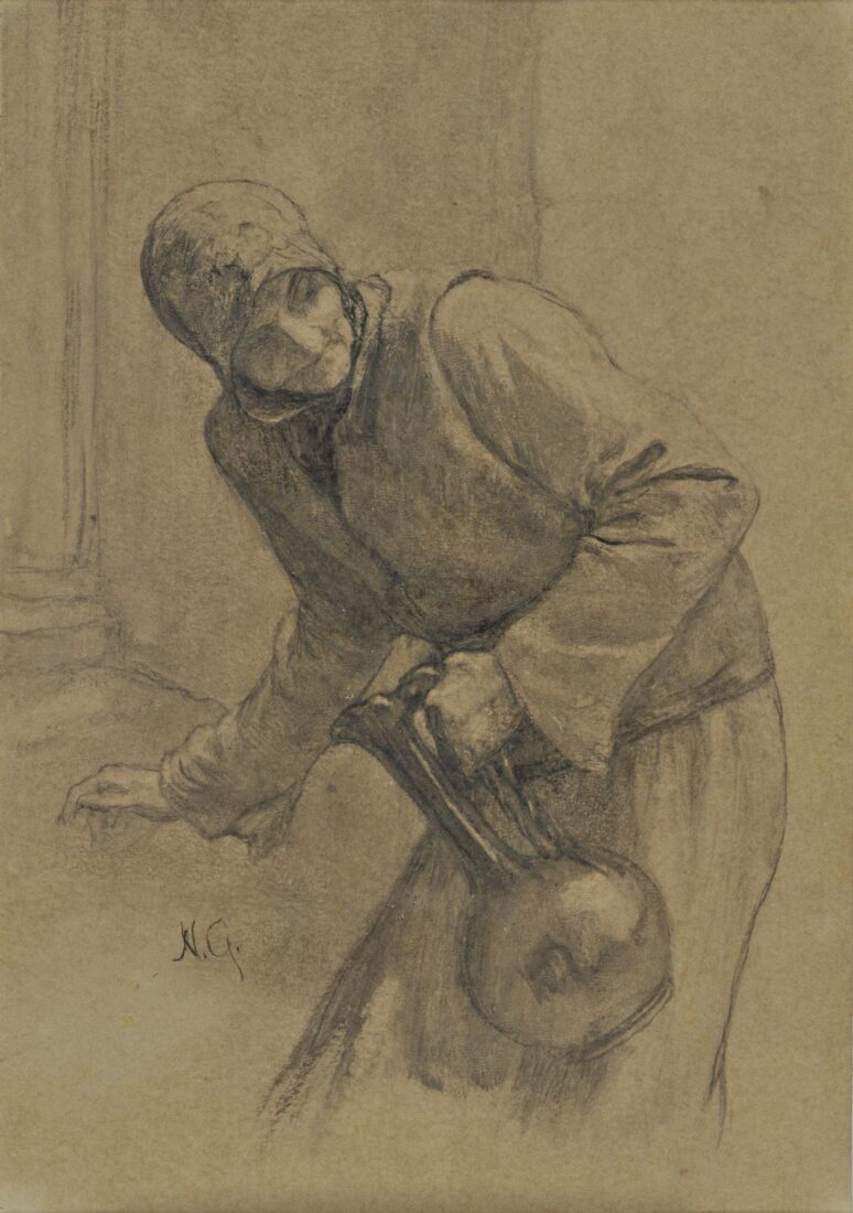 The Startled Old Woman is Observing Philippos Marthas - Gyzis Nikolaos