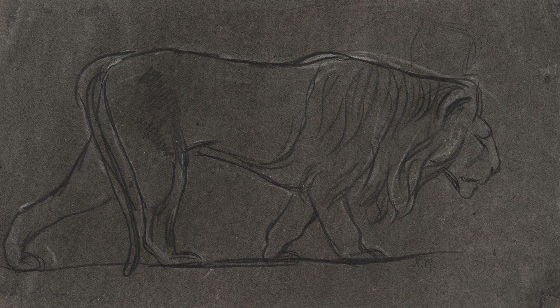Study for the Lion Dragging the Chariot - Gyzis Nikolaos