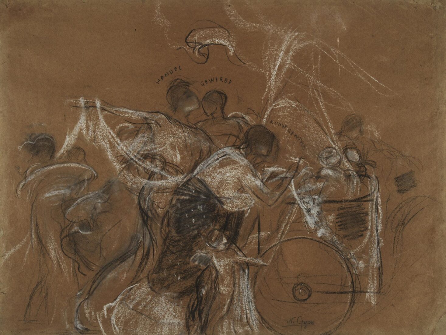 Movement Study of the Allegorical Figures around the Chariot