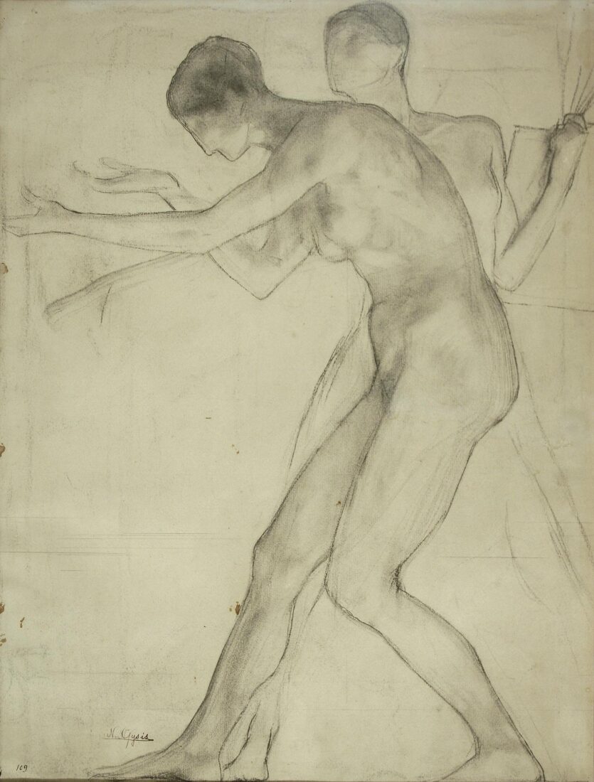Nude studies for the “Crafts” and for “Industry” (initial stage)