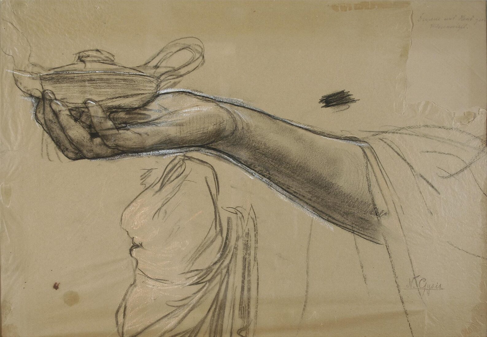 Study of Hand and Drapery for “Science” - Gyzis Nikolaos