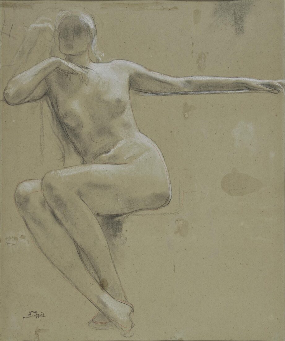 Σπουδή γυμνού για τη μορφή της “Ελλάδος” στο Δίπλωμα των Ολυμπιακών Αγώνων του 1896 - Γύζης Νικόλαος