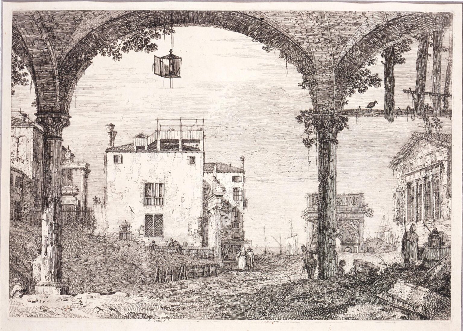 The portico with a lantern - Canal (Canaletto) Antonio