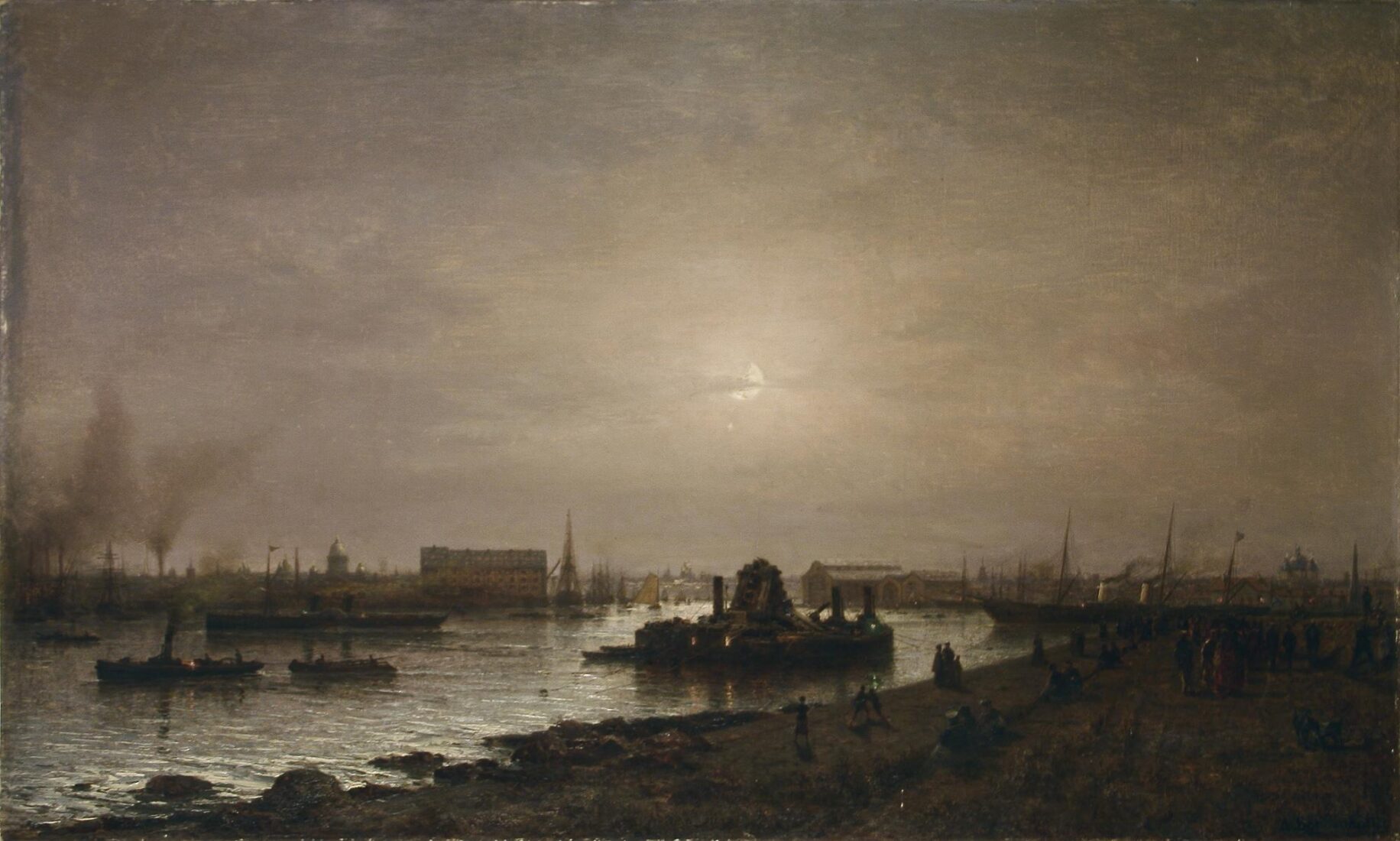 Neva at Night - Bogoljuboff Alexei Petrovich