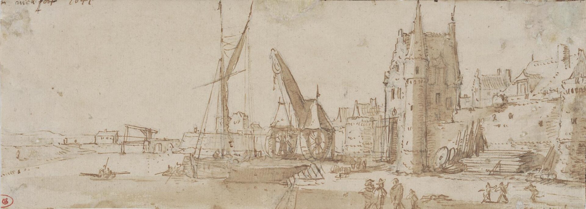 Landscape by the sea at Nieuwpoort - Storck Abraham