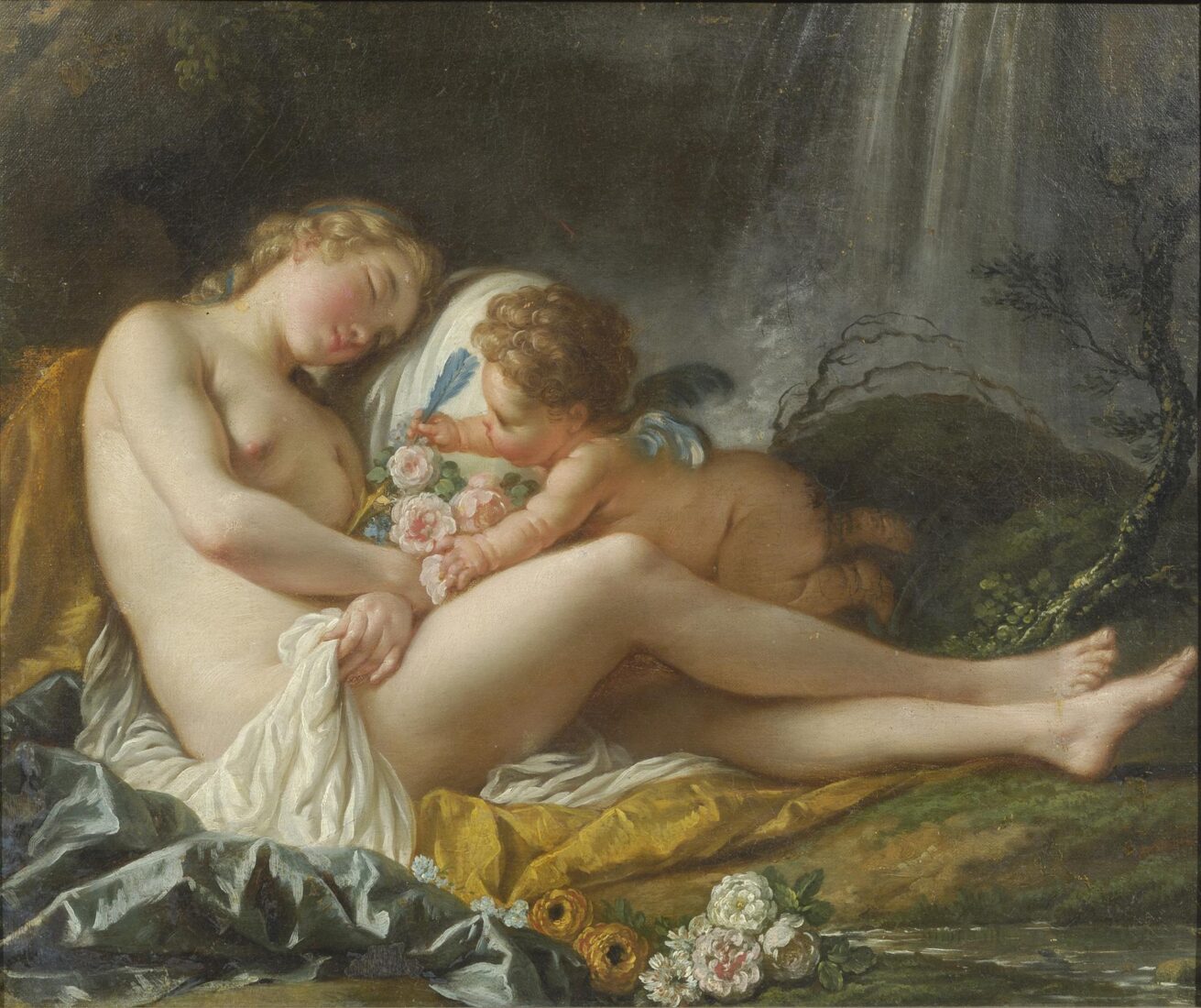 Aphrodite and Eros - Lagrenee Louis-Jean-Francois