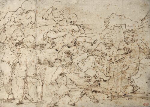 Study for naked children playing - Lafage Raymond, attributed