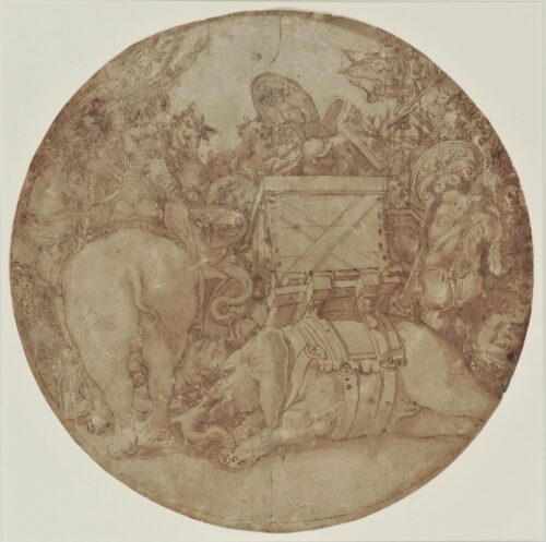 Battle with Elephants (The Battle of Zama between Scipio Africanus and Hannibal?) - Federico Zuccaro or Perino del Vaga (Buonaccorsi Piero ), cirle of