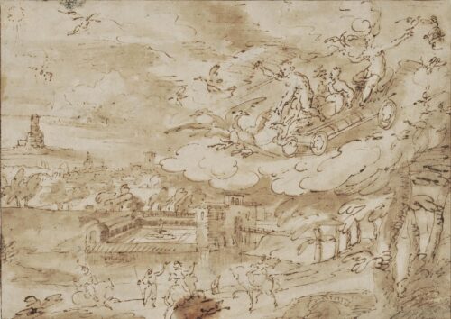 The chariot of Hera drawn by peacocks - Unknown