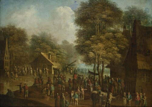 Landscape with Scene from Everyday Peasant Life - Flemish School