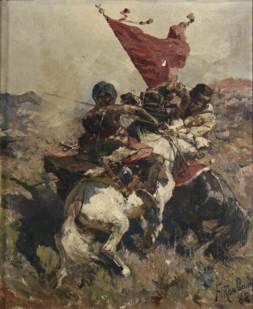 Collision of Two Equestrian Combatants - Roubaud Franz Alexeevich