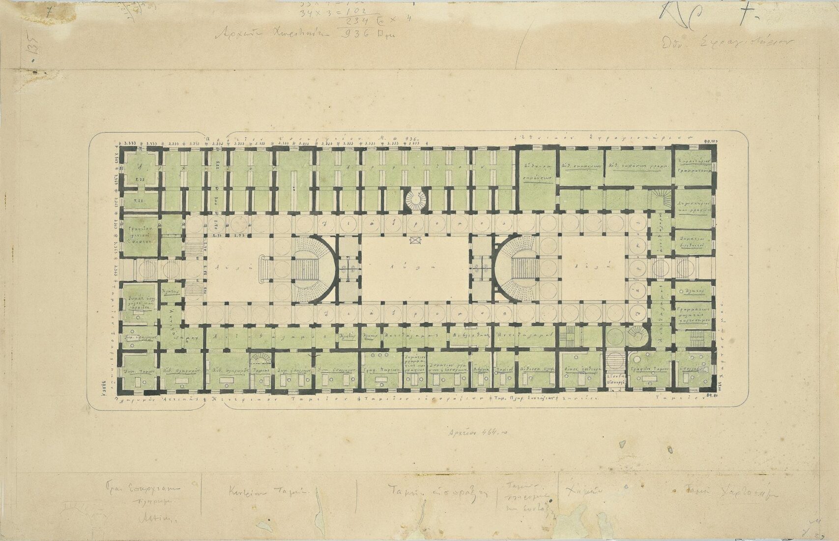Project for the Ministry of Finance. Plan of the Raised Ground Floor (Not Implemented) - Ziller Ernst