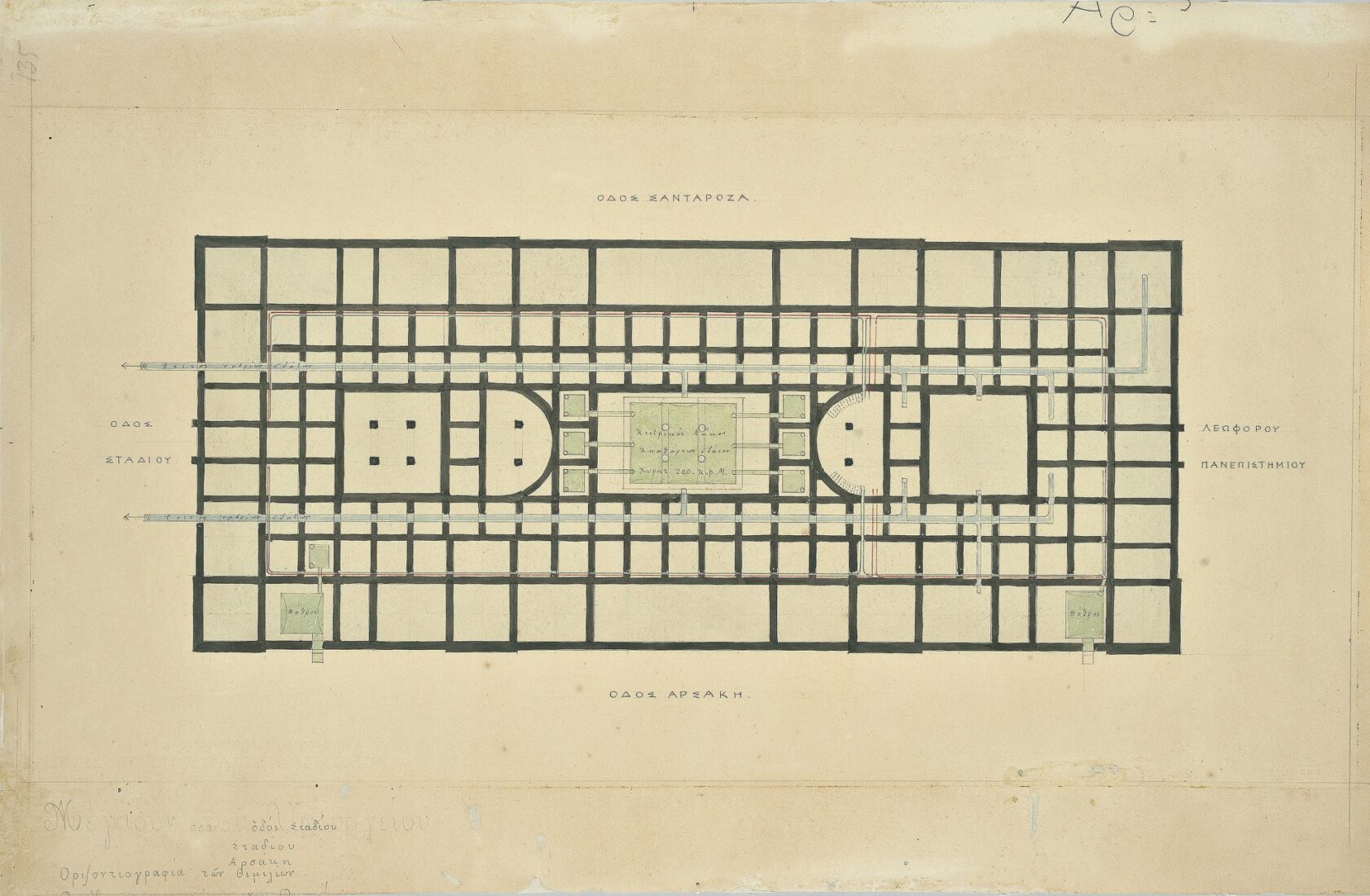 Project for the Ministry of Finance. Foundation Plan of Central Cesspit (Not Implemented) - Ziller Ernst