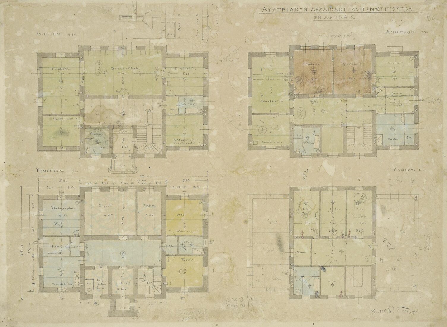 Austrian Archaeological Institute, Floor Plans - Ziller Ernst