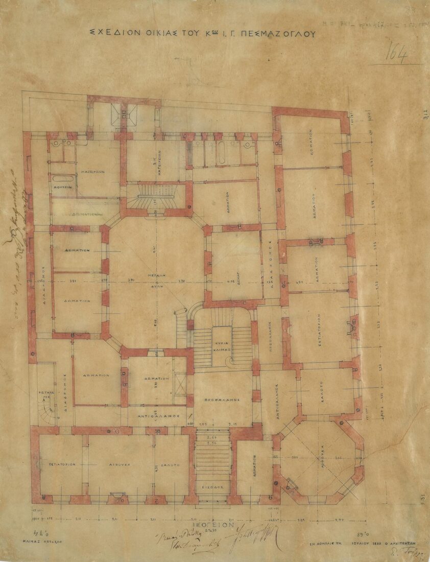 I. Y. Pesmazoglou Estate, Ground Floor Plan - Ziller Ernst