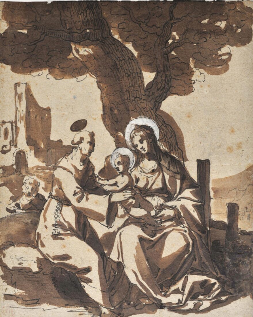 The Holy Family with a Franciscan Monk - Cespedes Pablo de