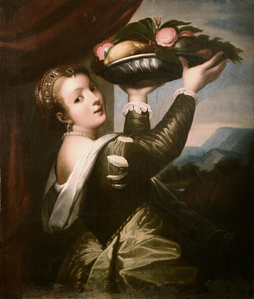Girl with a Basket of Fruits or Lavinia - Vecellio Tiziano, after