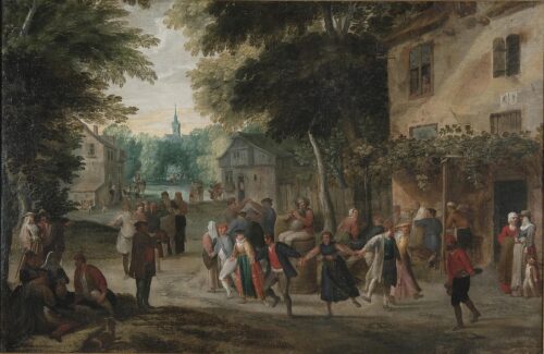 Landscape with Dancing Peasants - Brueghel Jan II, attributed to an imitator