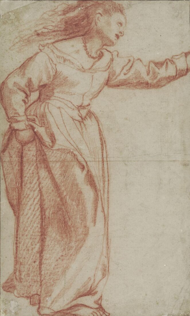 Study of female figure in long dress - Vignali (?) Jacopo