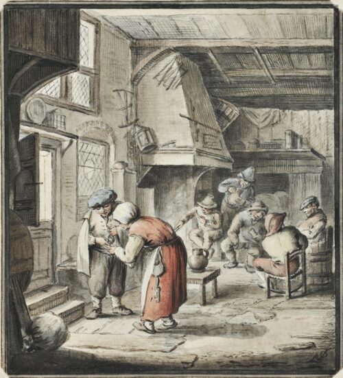 The Peasant payind his Debt - Ostade Adriaen van, copyist