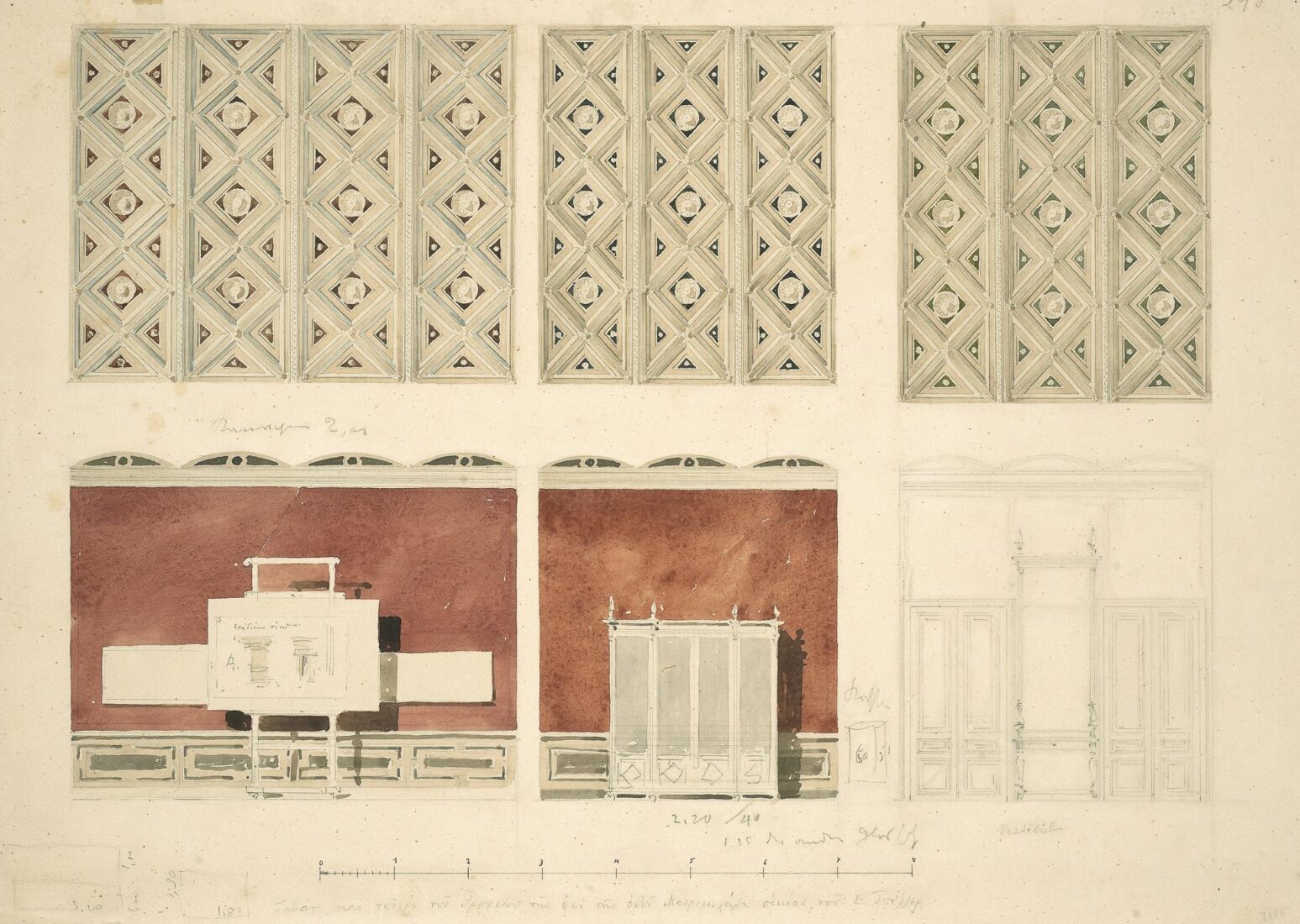 Ceiling and Wall Decoration in Ziller’s Studio in Mavromichali Street 4 - Ziller Ernst