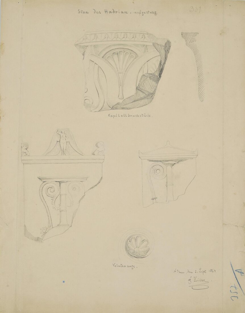 Hadrian’s Library. Fragments of Capital and Funerary Monuments - Ziller Ernst