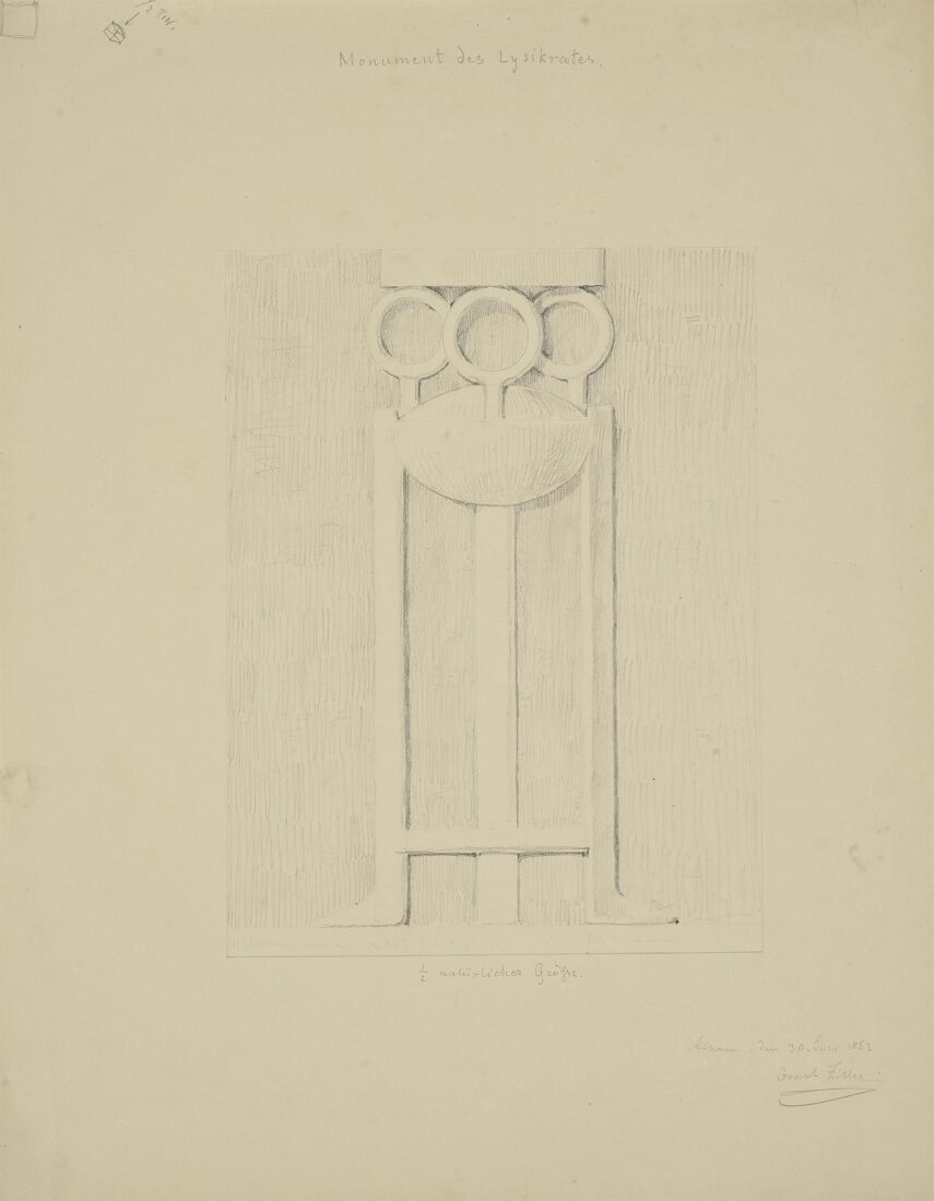 Choragic Monument of Lysikrates. Relief with Tripod Cauldron from the Upper Part of the Wall at 1/2 of Full Scale - Ziller Ernst