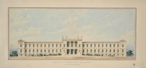 Palace of Justice, Athens, Main Facade on Patission Street (Not Implemented) - Ziller Ernst