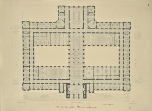 Palace of Justice, Athens, Plan of Ground Floor (Not Implemented) - Ziller Ernst