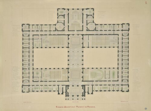 Palace of Justice, Athens, Plan of Semi Basement (Not Implemented) - Ziller Ernst