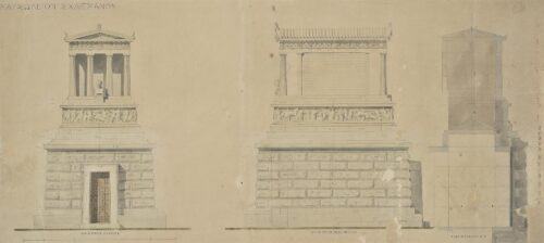 Mausoleum of Heinrich Schliemann, 1st Cemetery, Athens. Views and Sections - Ziller Ernst
