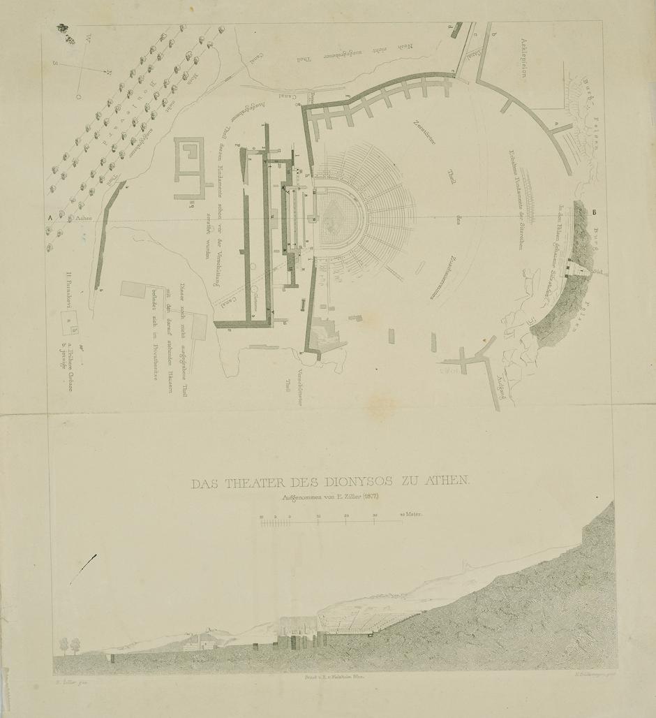 Theatre of Dionysos and South Slope of the Acropolis. Plan and Findings - Ziller Ernst