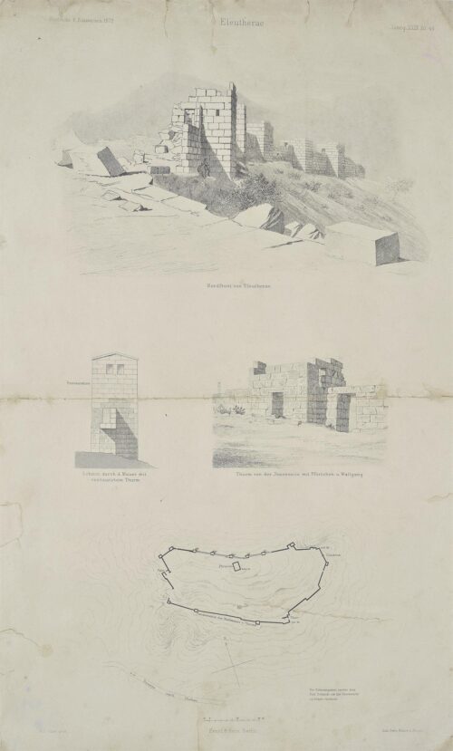 Fortress Eleftherai [pt. Kriekouki], Lithographic Reproduction of Drawing Published in the Journal “Zeitschrift fur Bauwesen” - Ziller Ernst