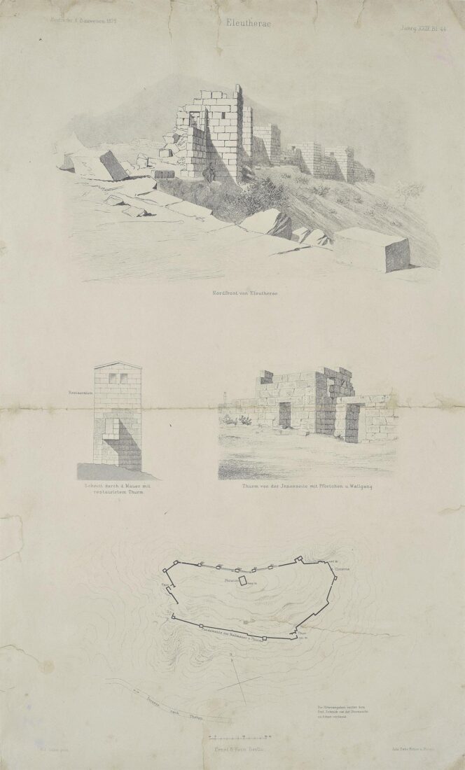 Fortress Eleftherai [pt. Kriekouki], Lithographic Reproduction of Drawing Published in the Journal “Zeitschrift fur Bauwesen” - Ziller Ernst