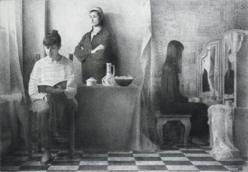 Three Female Figures in the Space - Adamopoulou Zografia