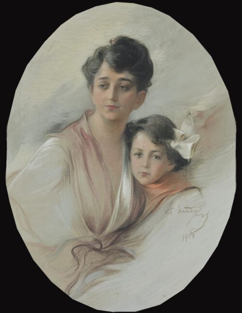 Woman with Little Girl - Mathiopoulos Pavlos (Paul)
