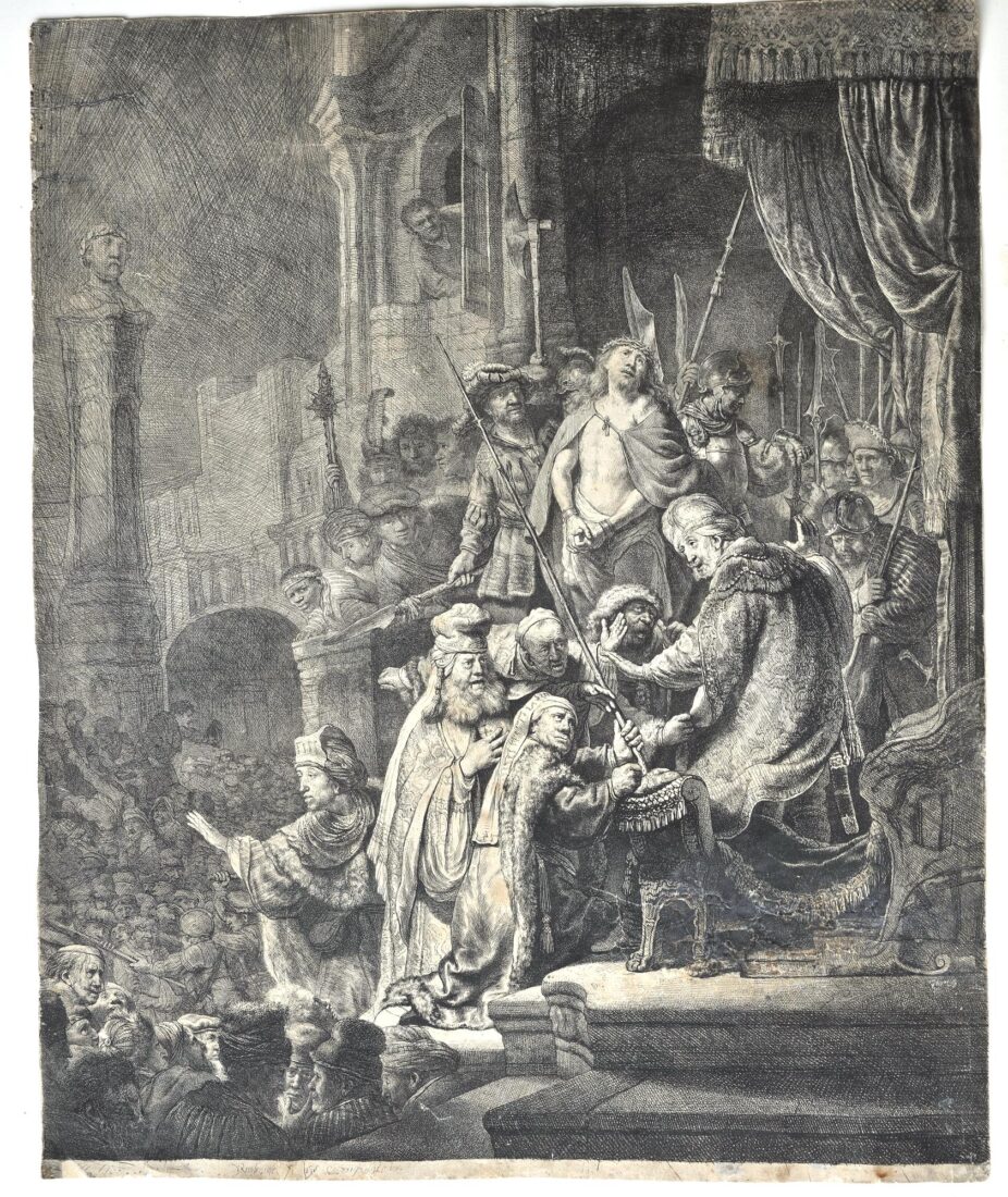 Ecce Homo. Christ before Pilate: Larger Plate - Rembrandt Harmensz. van Rijn