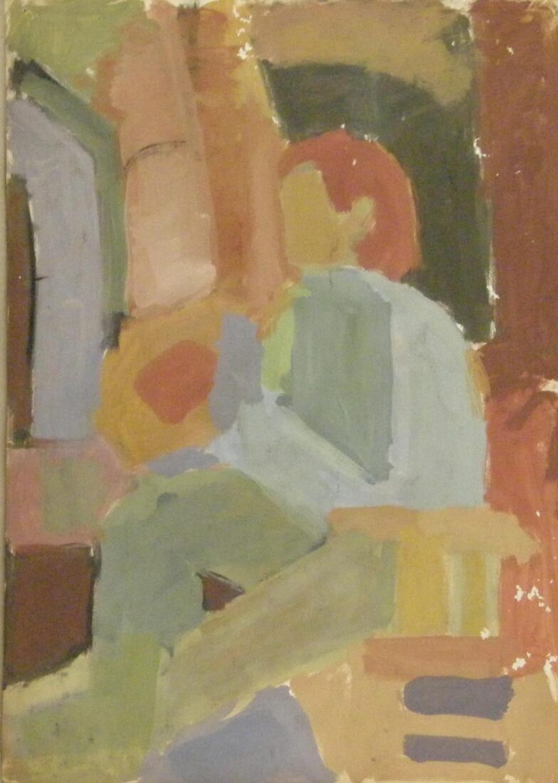 a) Two Abstract Figures b) Abstract Portrait - Isaia Nana