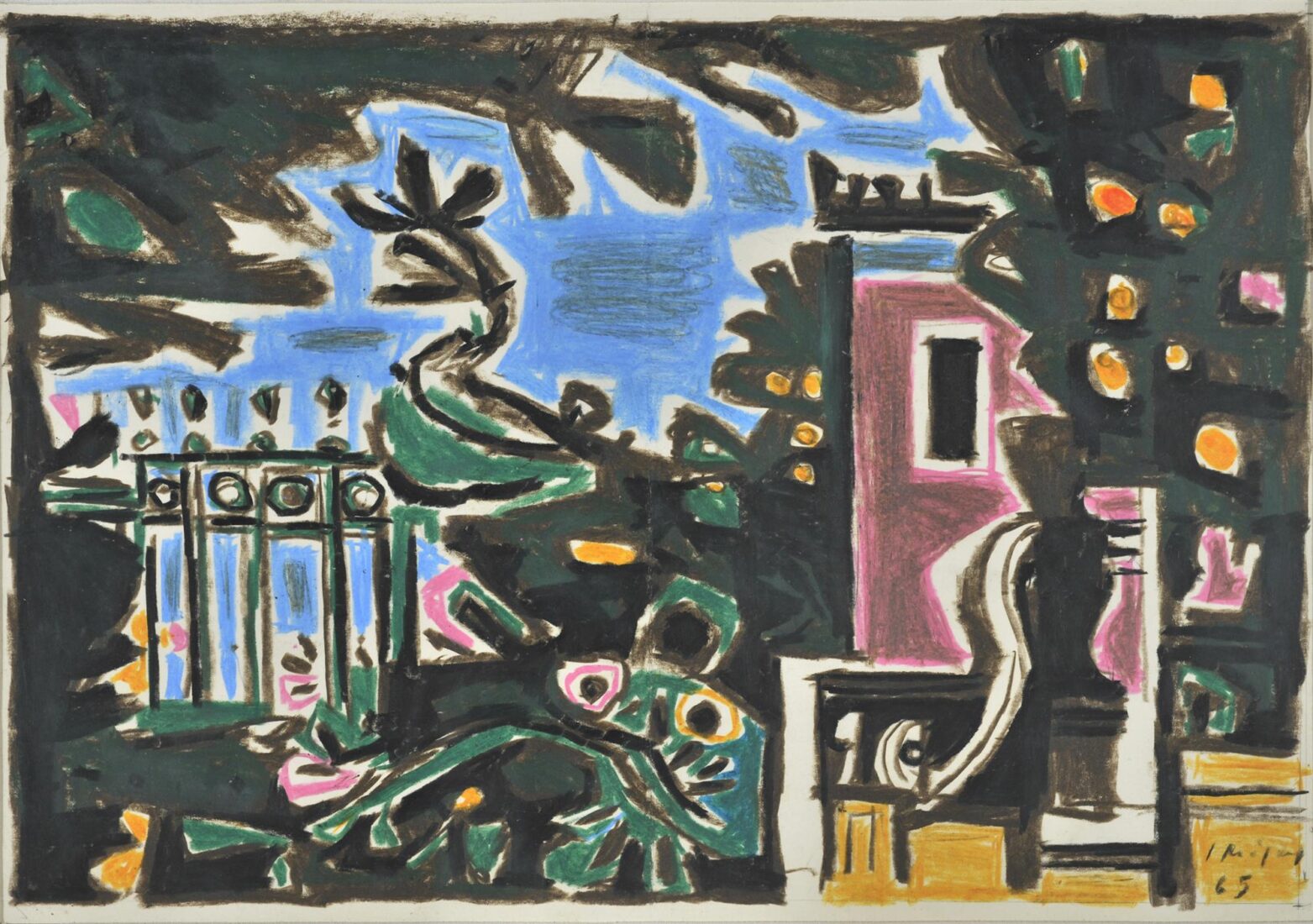 Painting-pictorial commentary on the collection of Poems by Giorgos Seferis (Ikaros Editings, 1965) - Moralis Yannis