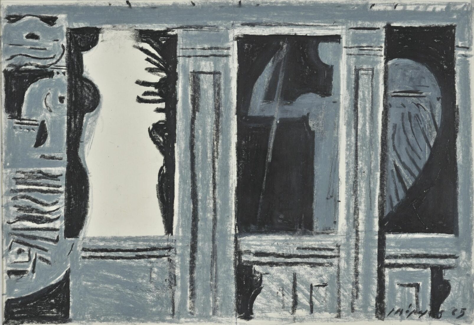Ζωγραφική σύνθεση-σχόλιο για τη συλλογή Ποιήματα του Γιώργου Σεφέρη (εκδόσεις Ίκαρος, 1965) - Μόραλης Γιάννης